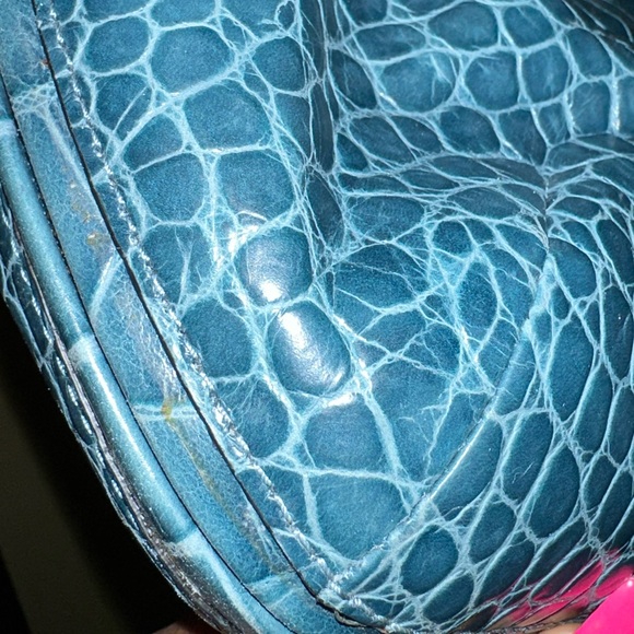 Coach Kristin Large Embossed Expandable Croc Crossbody Tote Denim Blue 16795 - Picture 3 of 16